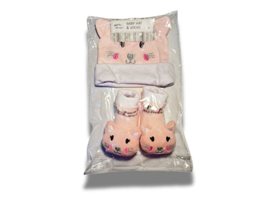 Cozy Newborn Hat, Bib, and Socks Gift Set